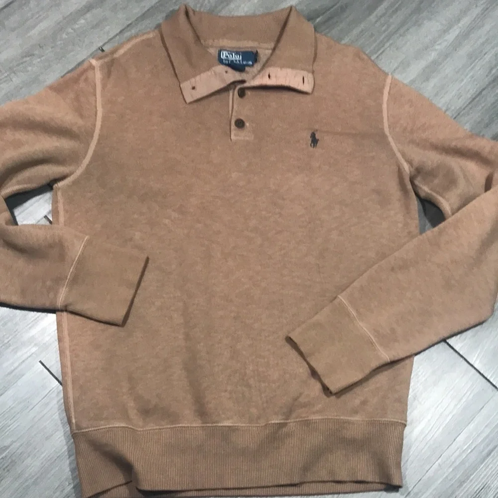 Polo Ralph Lauren Camel Quarter Button Sweatshirt size‎ M